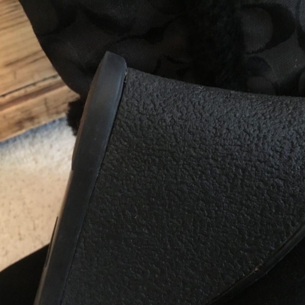 Coach Black Jordana Wedge Boots - Picture 9 of 9